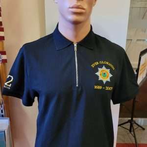 Regimental Black Zipped Polo Shirt