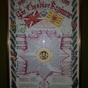 3rd Battalion Cheshire Regiment Tercentenary Scroll