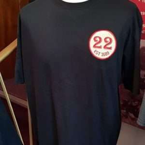 Black T-Shirt with Embroidered 22 EST 1689